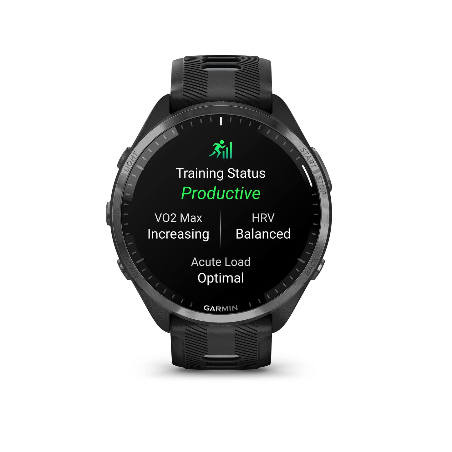 Garmin Forerunner® 965 Lauf-Smartwatch, buntes AMOLED-Display, Trainingsmessungen und Wiederherstellungsinformationen