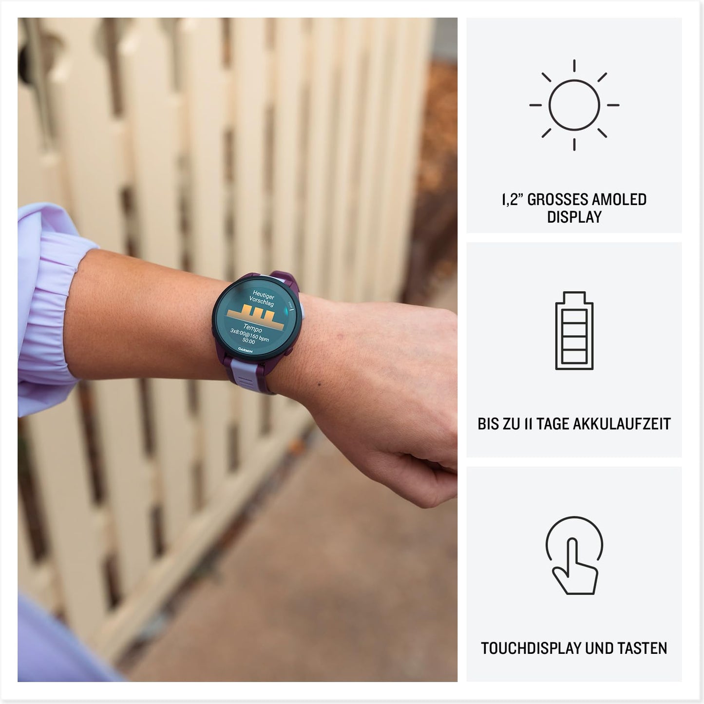 Garmin Forerunner 165 Music GPS-Smartwatch – 1,2” AMOLED, Trainingspläne, Gesundheit & Musik