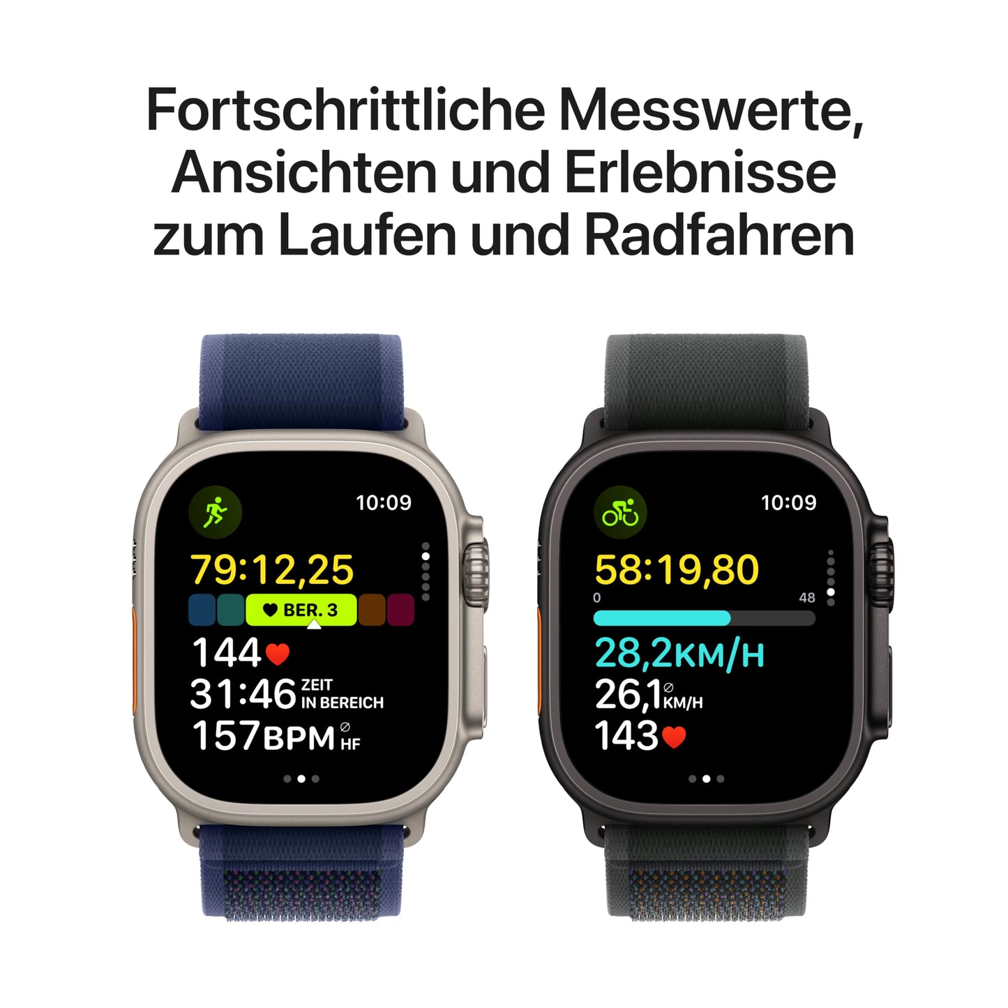 Apple Watch Ultra 2 (GPS + Cellular 49 mm) Smartwatch, Sportuhr mit Titangehäuse in Schwarz und Trail Loop in Schwarz (M/L). Fitnesstracker