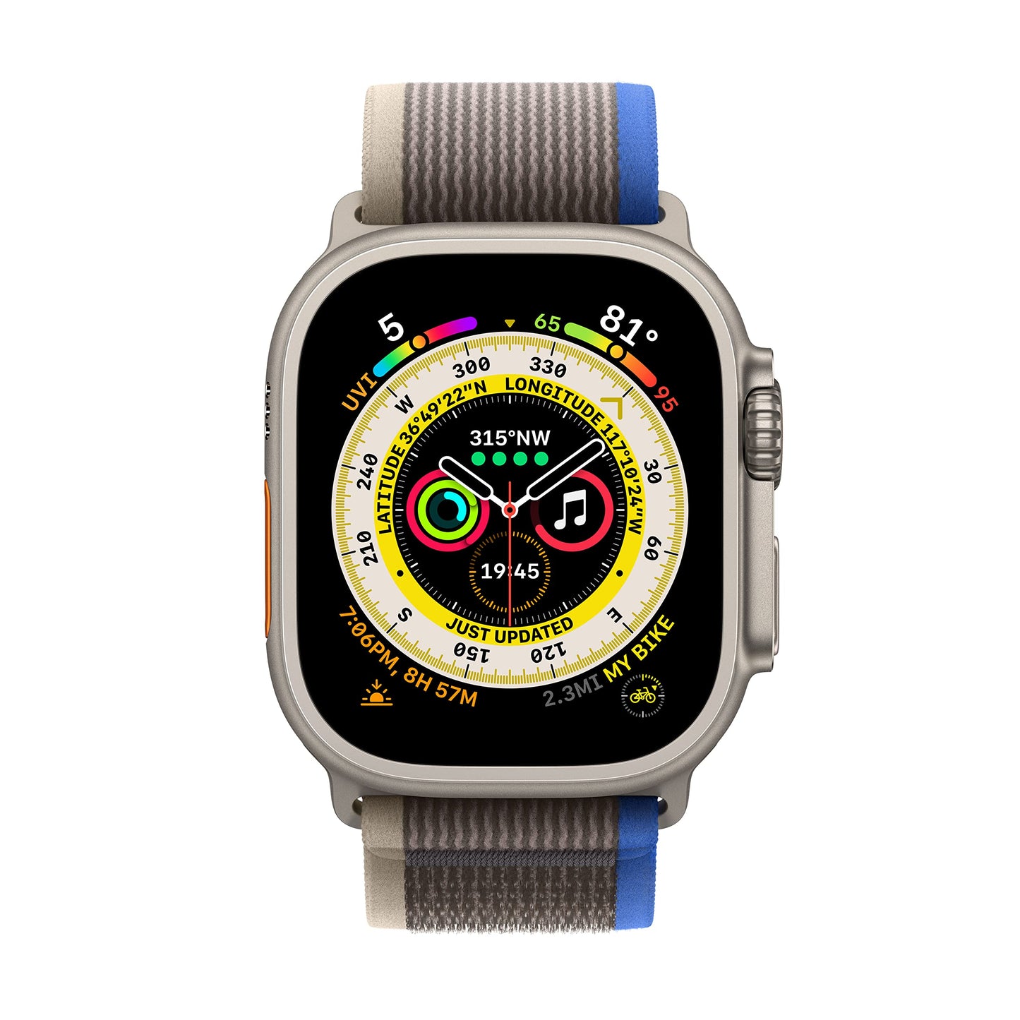 Apple Watch Ultra Titanium/Blue Gray Trail Loop M/L MQFV3 EU