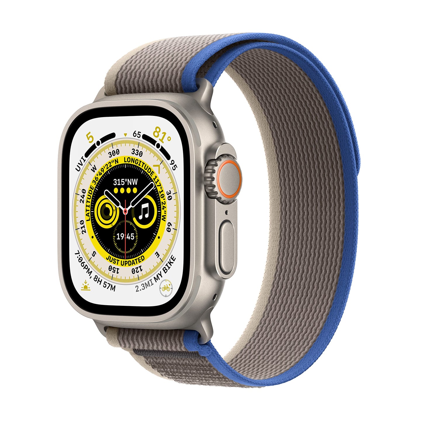 Apple Watch Ultra Titanium/Blue Gray Trail Loop M/L MQFV3 EU