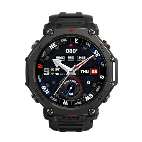 Amazfit T-Rex 3 Pro Outdoor Smartwatch 48mm Saphir-AMOLED-Display, Titan-Lünette, Dualband-GPS, Offline-Karten, 25 Tage Akku, Integ