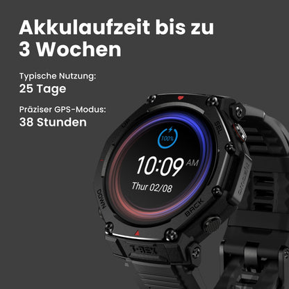 Amazfit T-Rex 3 Pro Outdoor Smartwatch 48mm Saphir-AMOLED-Display, Titan-Lünette, Dualband-GPS, Offline-Karten, 25 Tage Akku, Integ