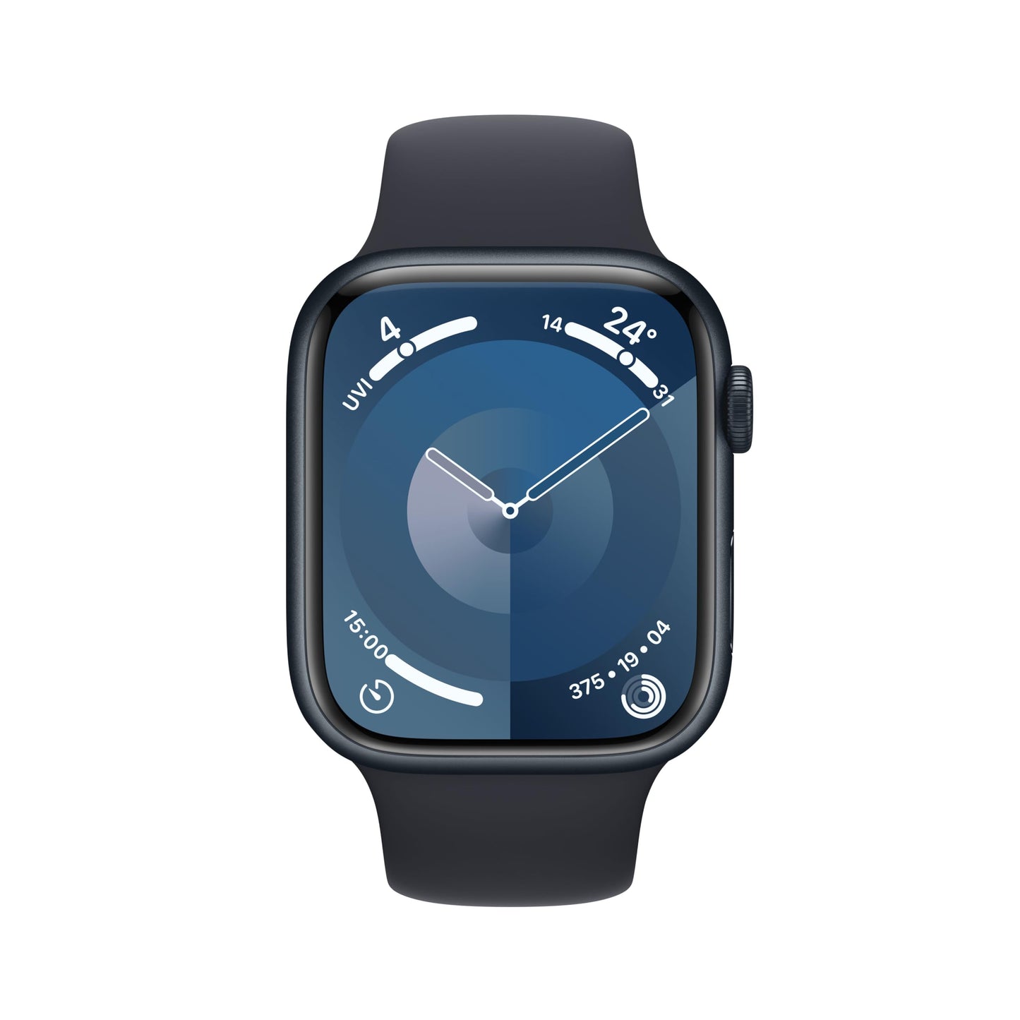 Apple Watch Series 9 (GPS + Cellular, 45 mm) Smartwatch mit Aluminiumgehäuse und Sportarmband M/L in Mitternacht. Fitnesstracker, Blutsauerstoff und EKG Apps