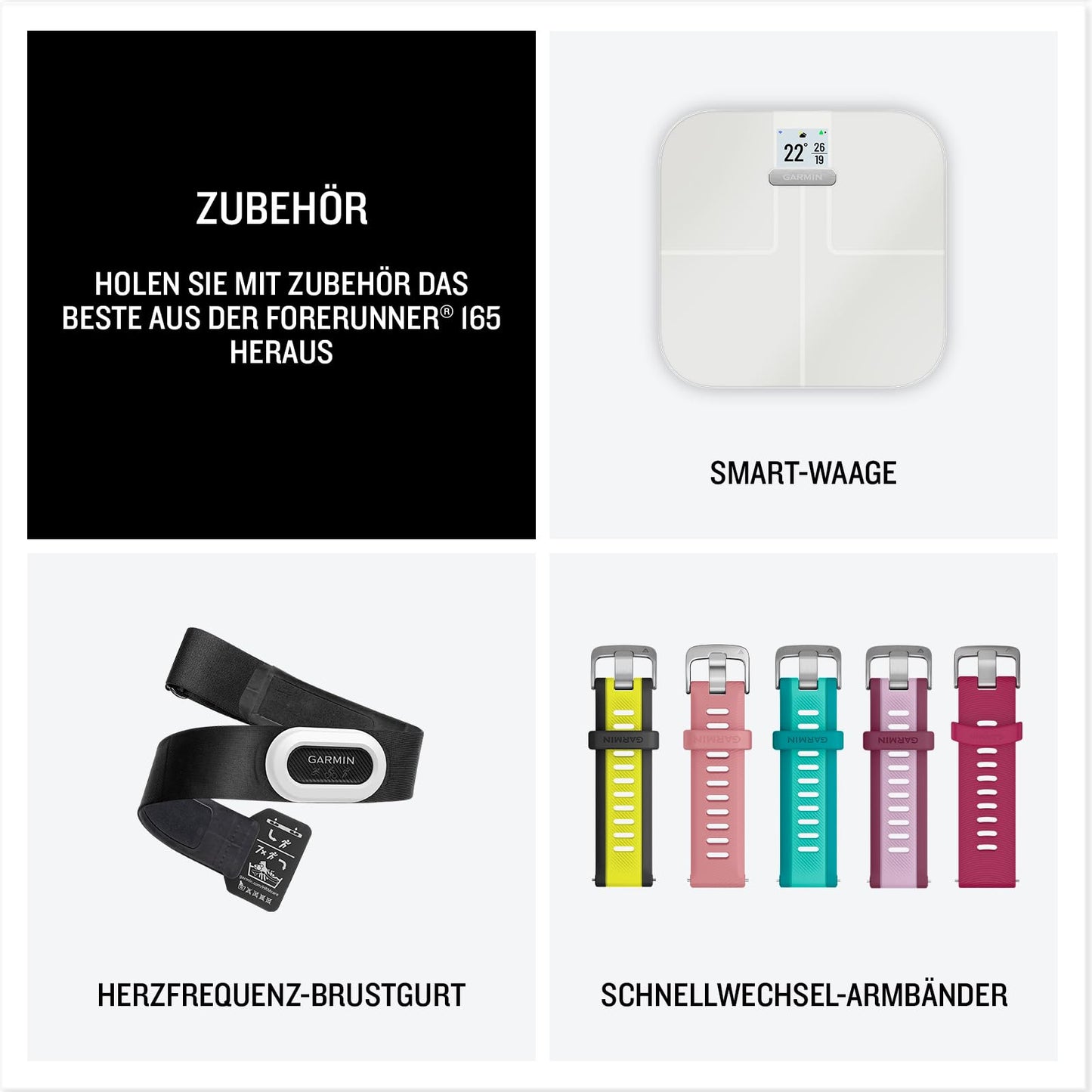 Garmin Forerunner 165 Music GPS-Laufuhr – 1,2” AMOLED, Trainingstipps, Gesundheit & Musik