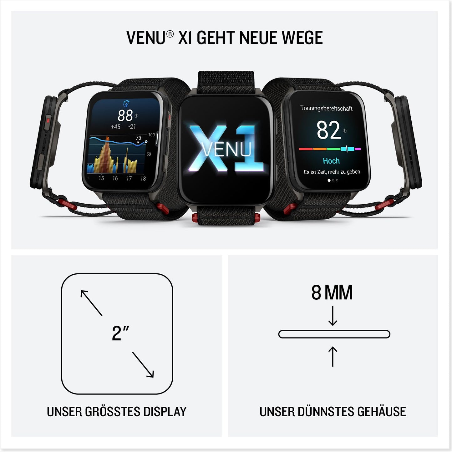 Garmin Venu X1 51mm - Fitness-Smartwatch, 2" AMOLED-Display, bis zu 8 Tage Akkulaufzeit, 100+-Sport-Apps, 24/7 Health- und Wellnessfunktionen