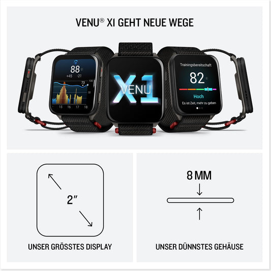 Garmin Venu X1 51mm - Fitness-Smartwatch, 2" AMOLED-Display, bis zu 8 Tage Akkulaufzeit, 100+-Sport-Apps, 24/7 Health- und Wellnessfunktionen