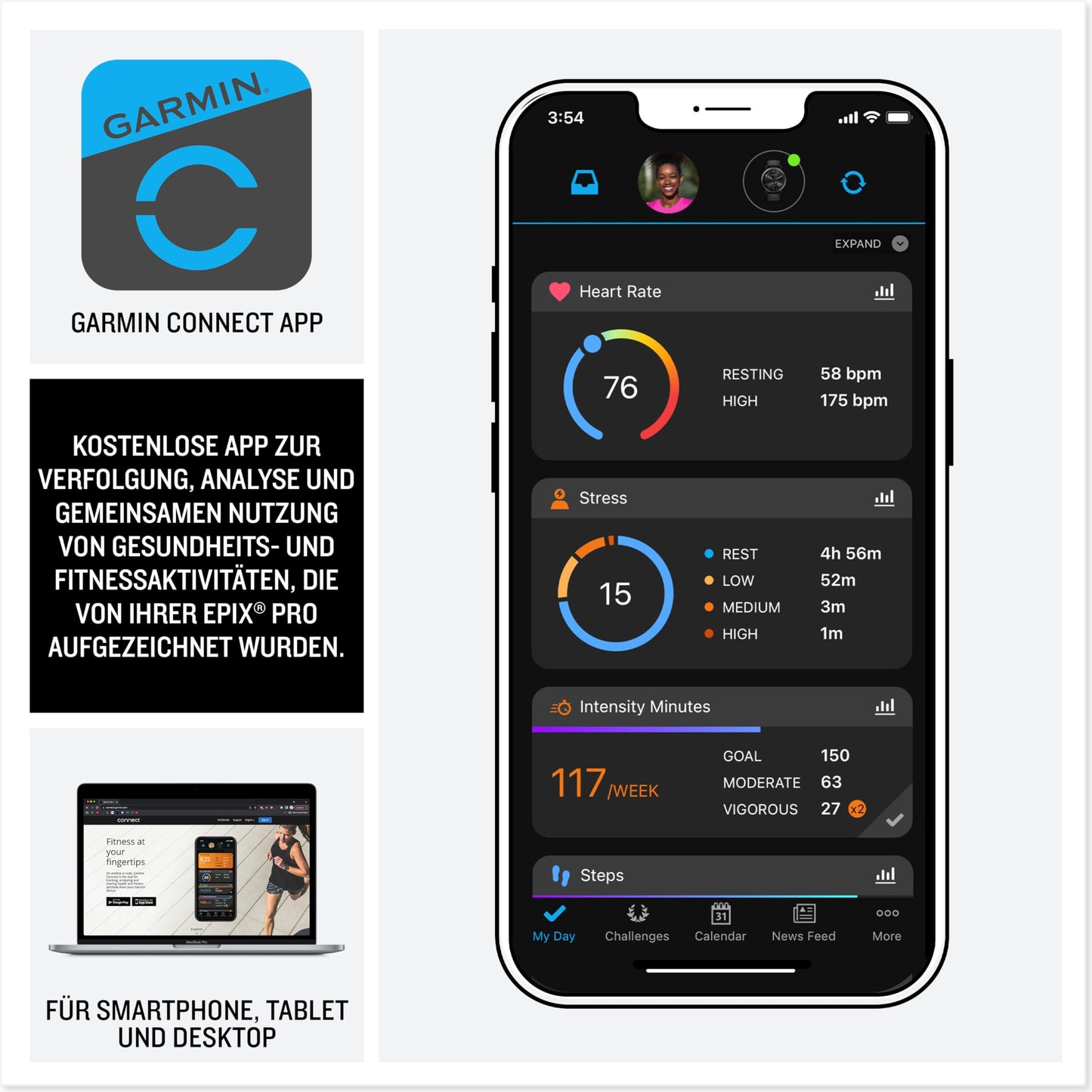Garmin EPIX PRO 51mm – GPS-Multisport-Smartwatch mit brillantem 1,4“ AMOLED-Display und Touch-/Tastenbedienung. TOPO-Karten, 60 Sport-Apps, Garmin Music, Garmin Pay, bis zu 31 Tage Akkulaufzeit