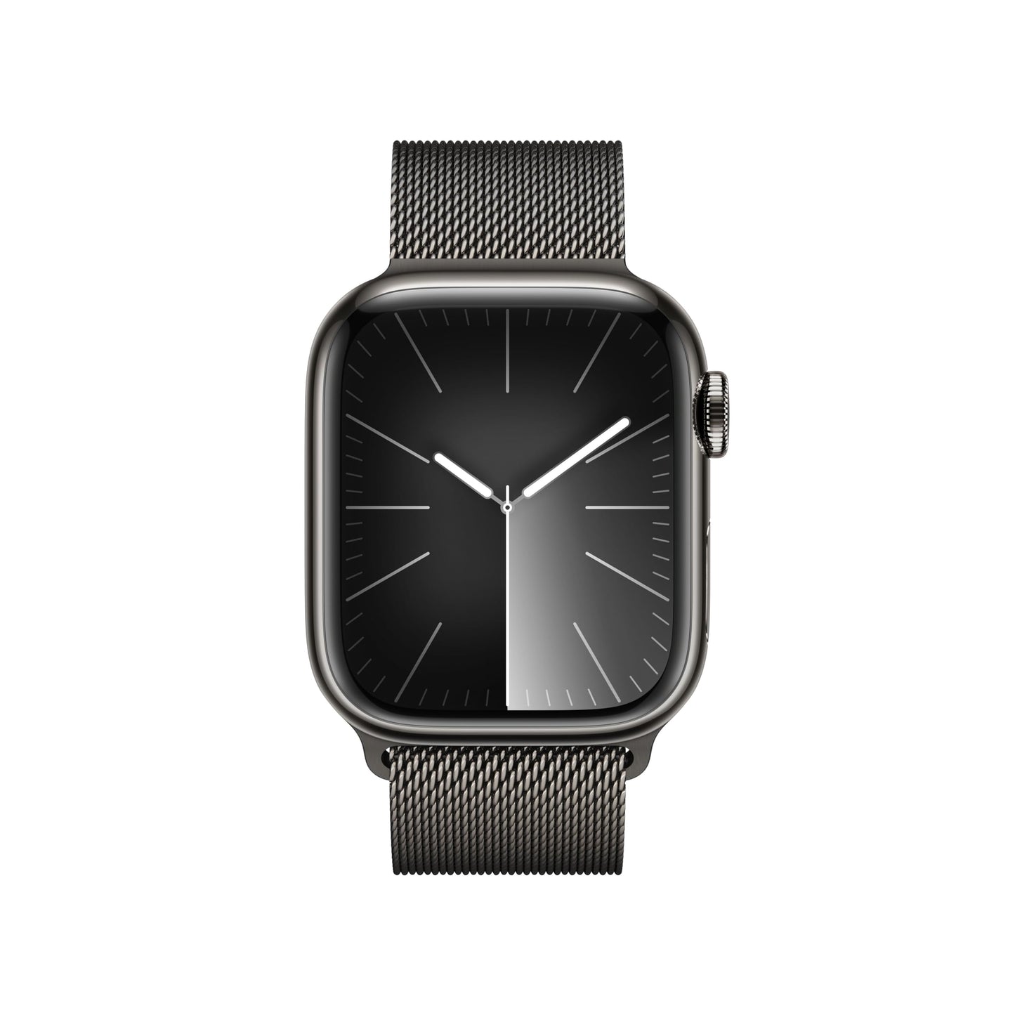 Apple Watch Series 9 (GPS + Cellular, 41 mm) Smartwatch mit Edelstahlgehäuse und Milanaise Armband in Graphit. Fitnesstracker, Blutsauerstoff und EKG Apps