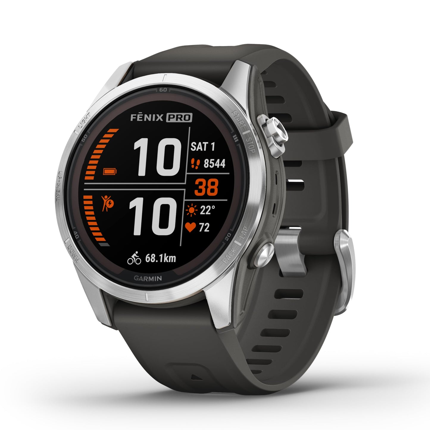 Garmin fēnix 7S Pro – GPS-Multisport-Smartwatch mit Solarladelinse, Farbdisplay und Touch-/Tastenbedienung, TOPO-Karten