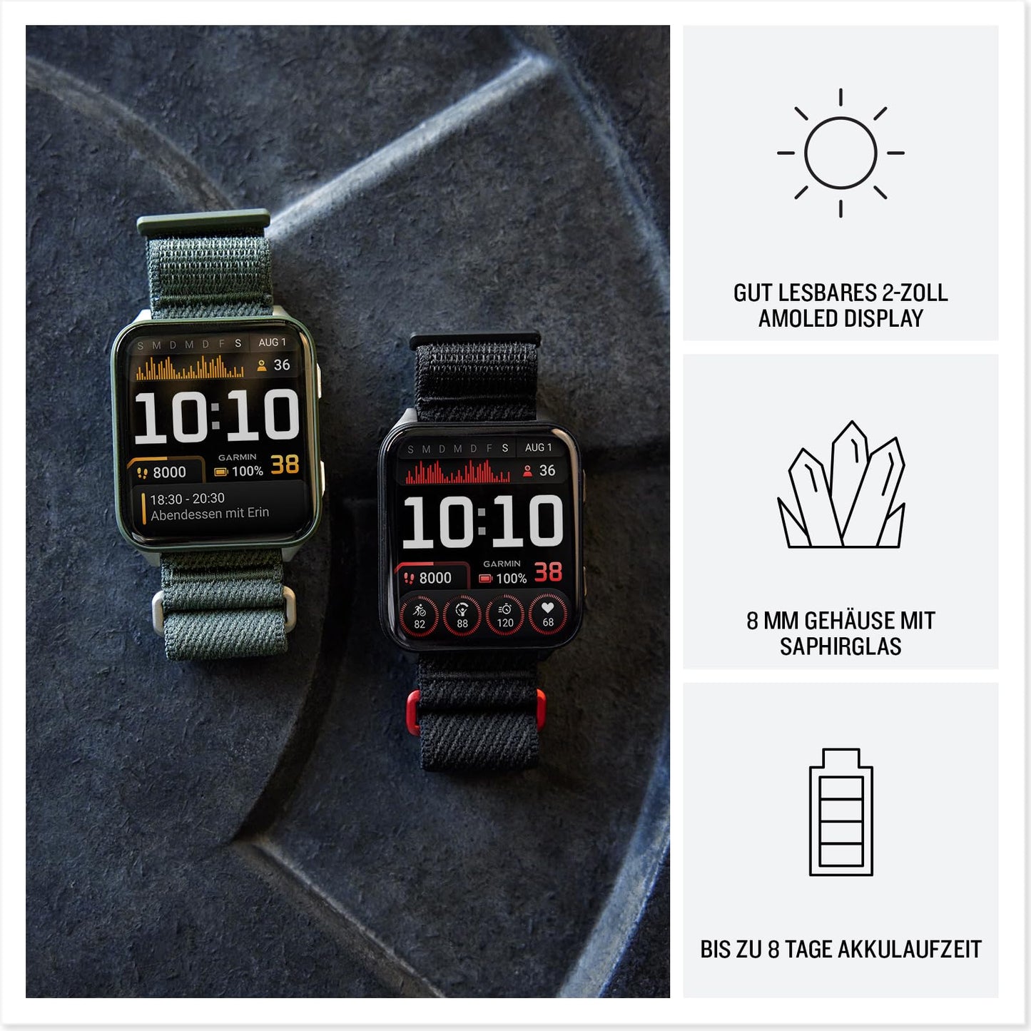 Garmin Venu X1 51mm - Fitness-Smartwatch, 2" AMOLED-Display, bis zu 8 Tage Akkulaufzeit, 100+-Sport-Apps, 24/7 Health- und Wellnessfunktionen