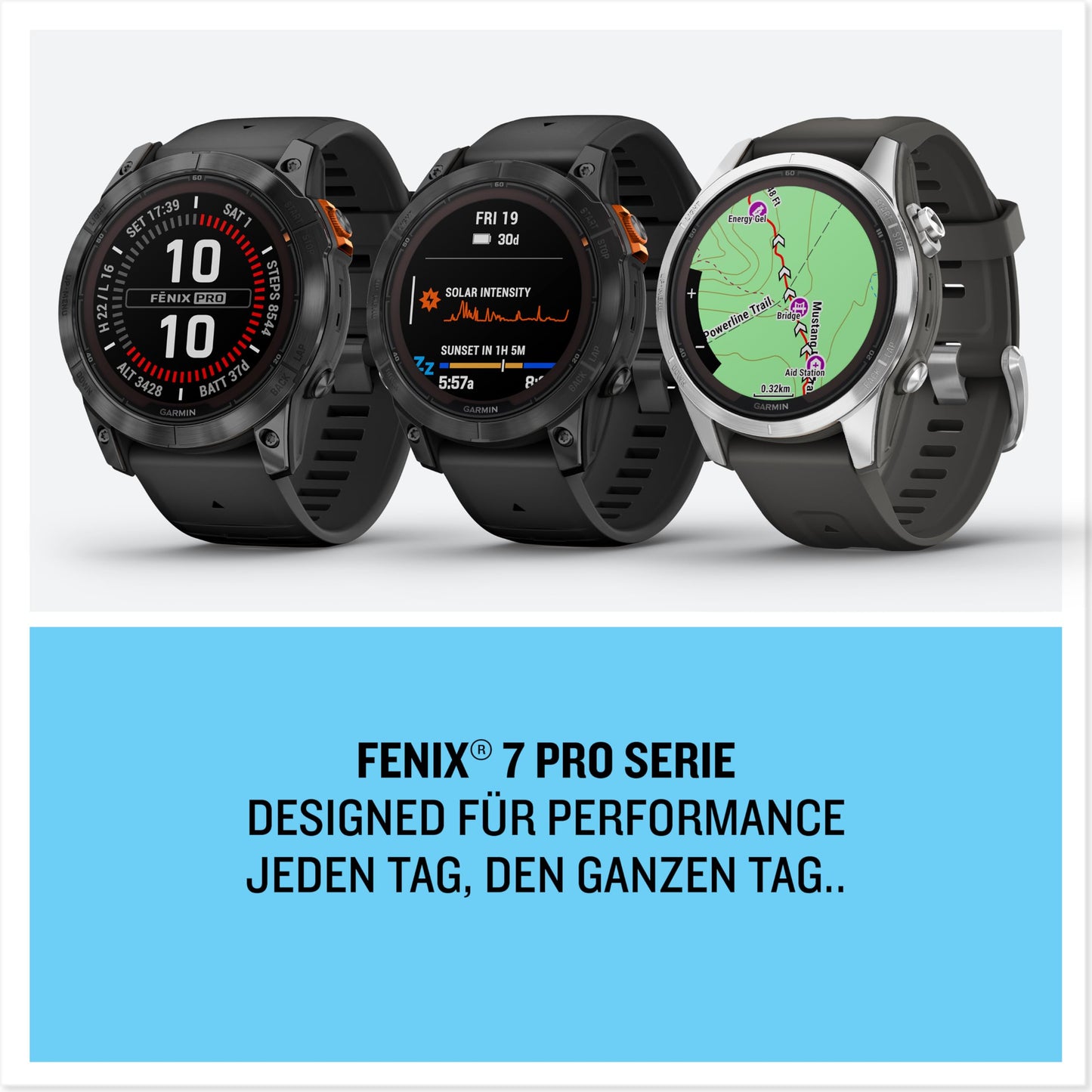 Garmin fēnix 7S Pro – GPS-Multisport-Smartwatch mit Solarladelinse, Farbdisplay und Touch-/Tastenbedienung, TOPO-Karten