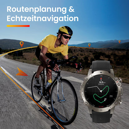 Amazfit Falcon 49mm Outdoor Smartwatch mit Dual-Band GPS, Smarter Sportcoach, Trainingsvorlagen, 150 Sportmodi, Saphir-Display, Titangehäuse in Militärqualität