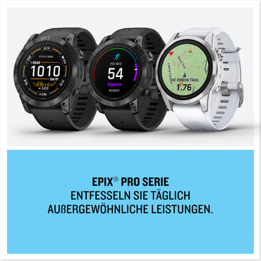 Garmin EPIX PRO 51mm – GPS-Multisport-Smartwatch mit brillantem 1,4“ AMOLED-Display und Touch-/Tastenbedienung. TOPO-Karten, 60 Sport-Apps, Garmin Music, Garmin Pay, bis zu 31 Tage Akkulaufzeit